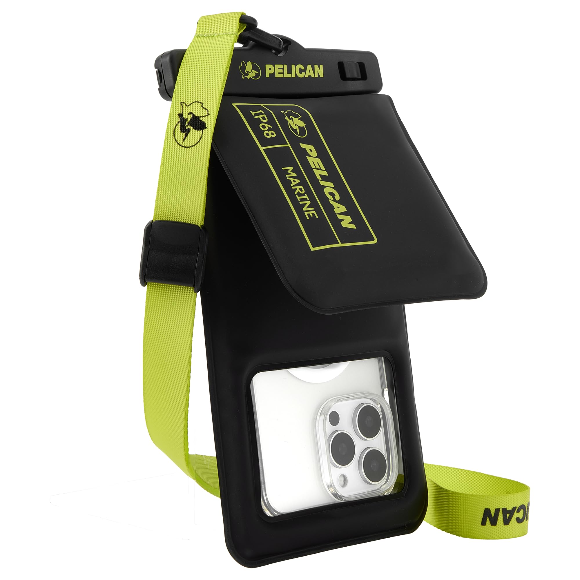 Pelican Marine - IP68 Waterproof Phone Pouch w/Storage Pocket (Large) - Floating Waterproof Phone Case - Beach Cruise Travel Essentials - Fits All