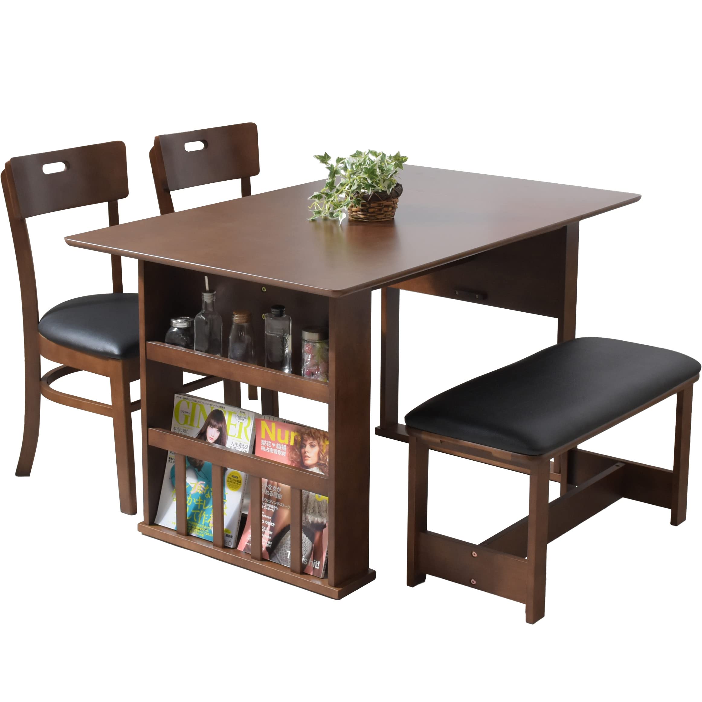 ブラウン 木製 ダイニングテーブル 拡張可能4人分 Amazon｜tac