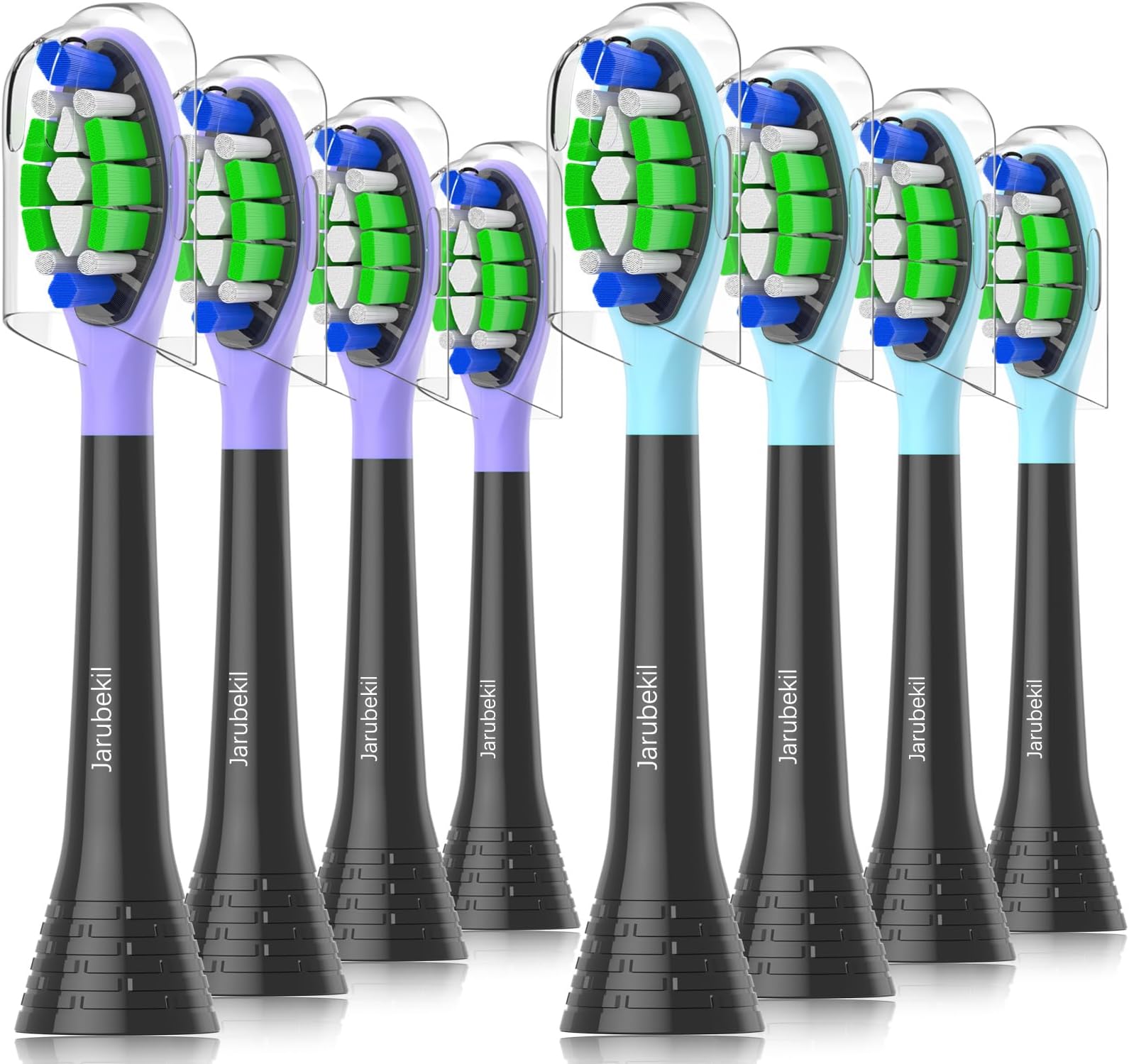Replacement Toothbrush Heads Compatible with AquaSonic Black Series/Duo PRO/Vibe Series/HDC and Elite Electric Toothbrush (8 Black)
