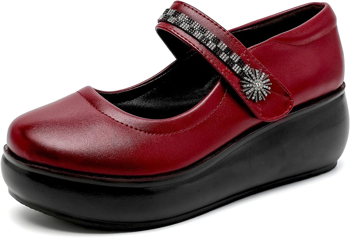 EnllerviiD Women's Mary Jane Platform Comfortable Cute Round Toe Business Office Dress Work Pumps Wedding Party Shoes