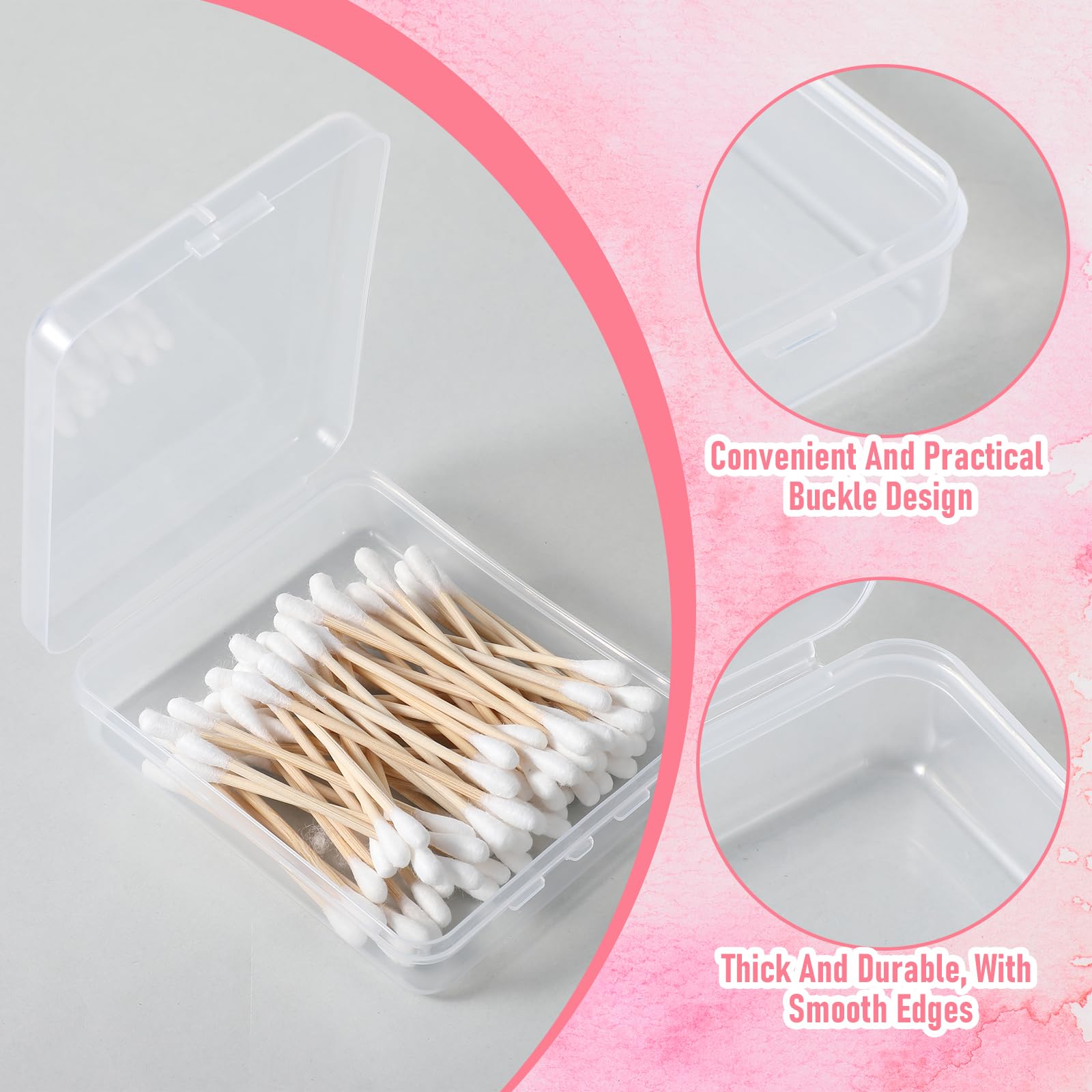 3 Pcs Cotton Round Holder Toner Pad Travel Case Portable Travel Cotton Pad Holder Plastic Storage Containers Box Bathroom Vanity Countertop Organizer With Lid Storage Jar Cosmetic Container Dental - Image 3