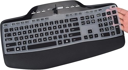 Logitech MK710 MK710-RB MK735 MK700 - Teclado inalámbrico de escritorio Logitech MK710 MK735, protector de teclado impermeable de silicona, color