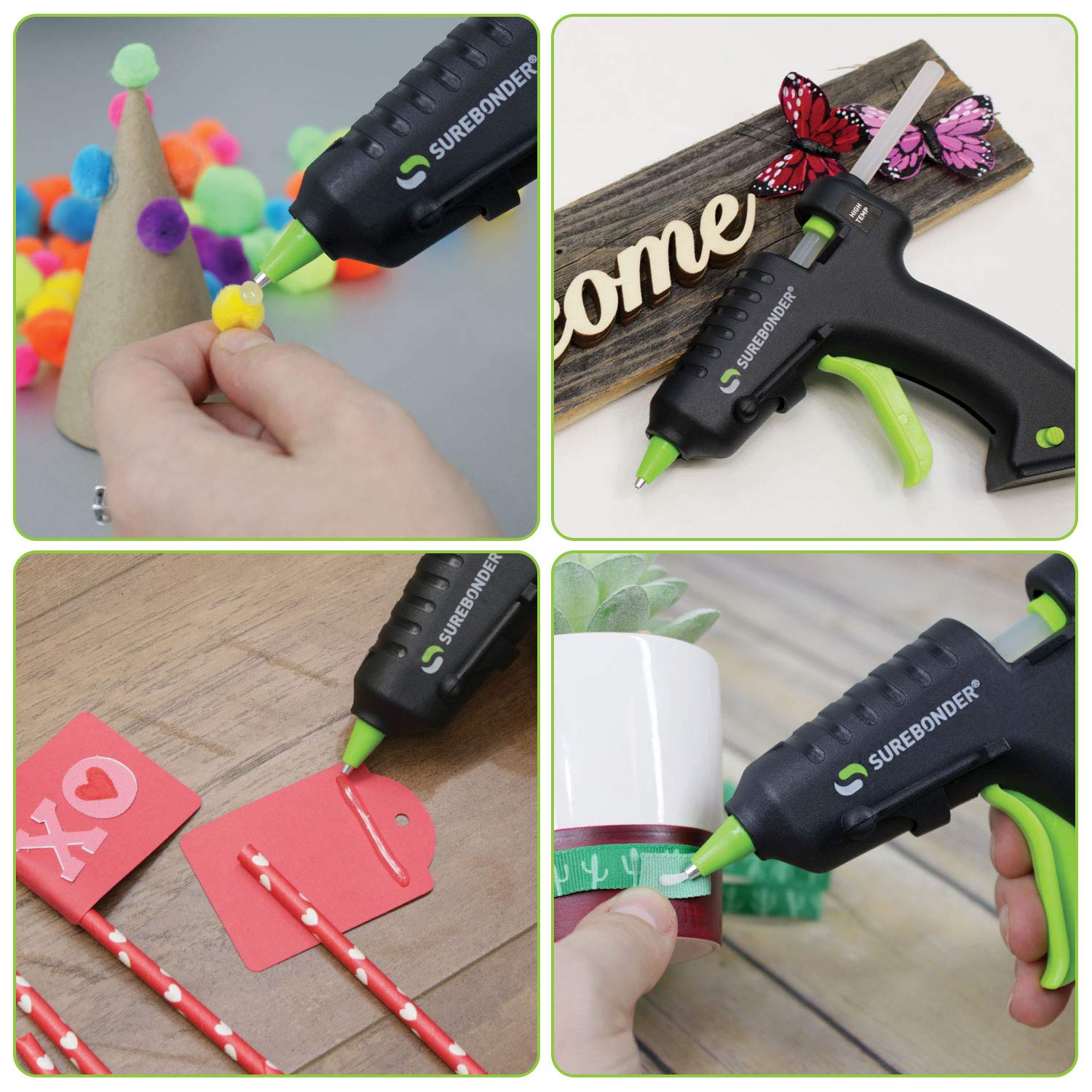 Surebonder USB-195 zasilany baterią mini rozmiar pistolet do klejenia na gorąco, wielokolorowy, 0,2 kg
