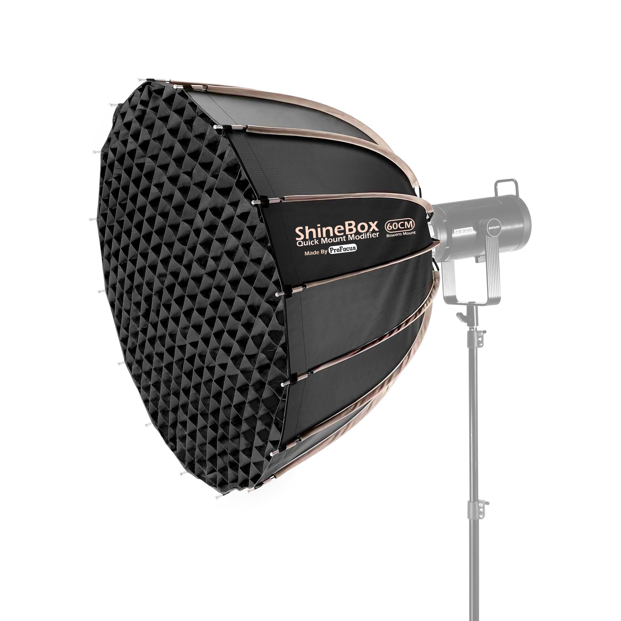 ProFocus ShineBox 60cm Parabolic Softbox Bowens Mount, Quick Release with Dual Diffusers/Grid/Bag for Video Continuous Lighting Compatible with Zhiyun Godox Amaran Aputure Nanlite (B0DH2N233F) Amazon Price History, Amazon Price Tracker