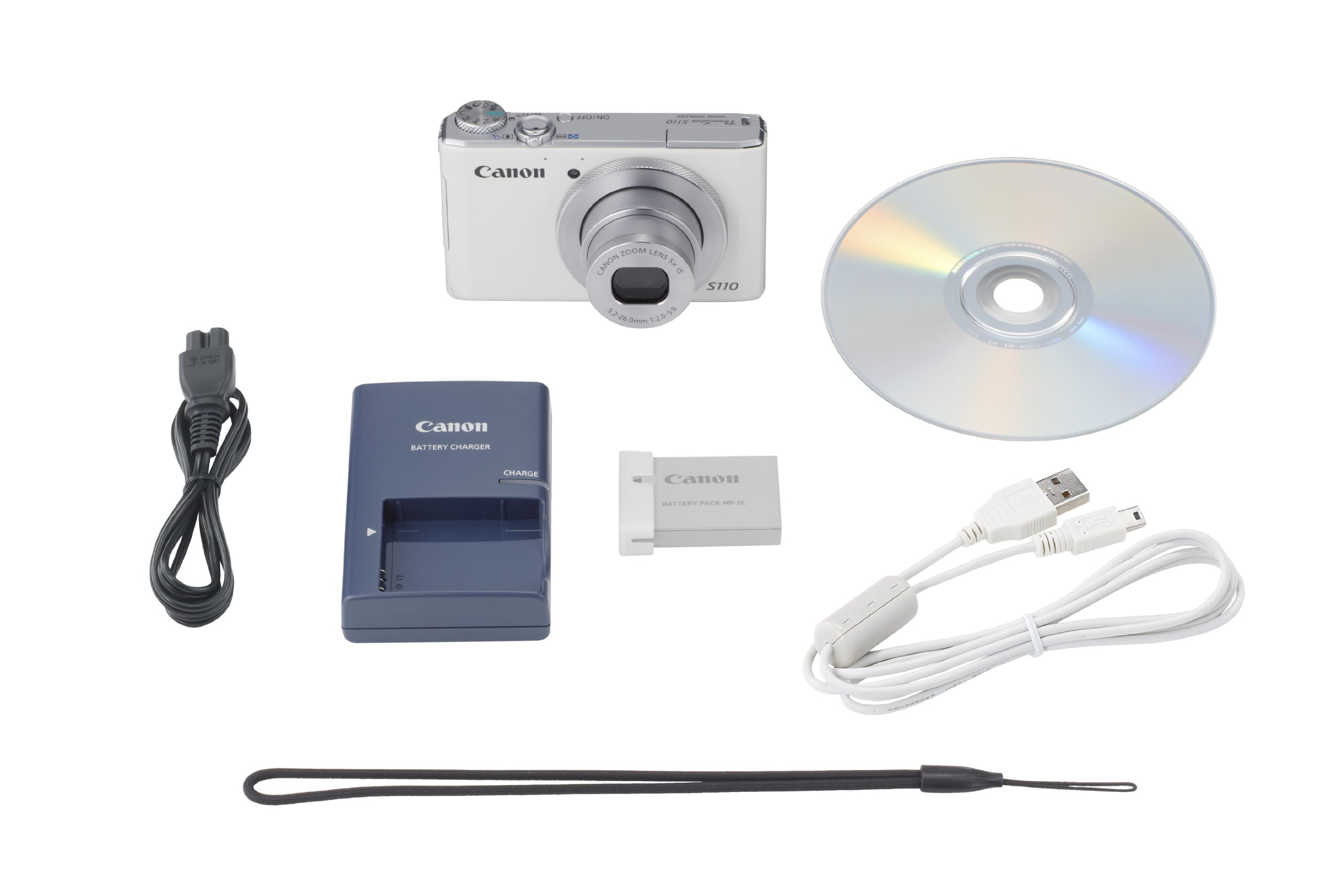 Canon PowerShot S110 Digital Camera - White (12.1MP, 5x Optical