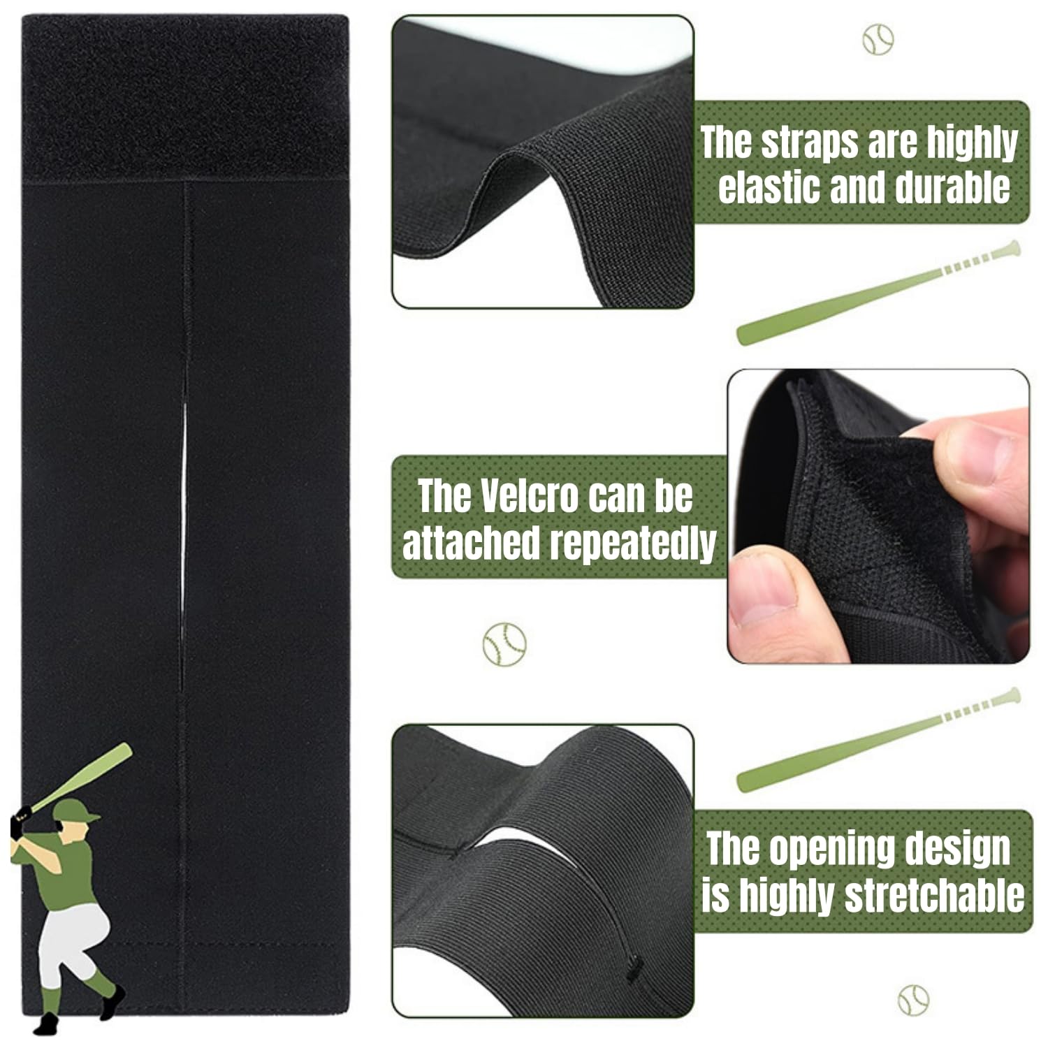 Élastique Enveloppe de Gants de Softball, Sangles Élastiques pour Gants de Softball, Sangle de Gant de Baseball, Maintient Rapidement la Poche Formée, Facile à Mettre et à Enlever Cadeaux D'athlète