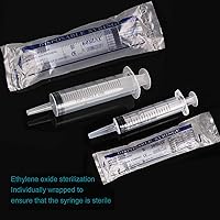 Vista 5 de Juego de jeringas de 2.0 fl oz + 0.7 fl oz para líquidos, jeringas sin aguja, jeringa de plástico estéril de 0.7 onzas líquidas con cuentagotas