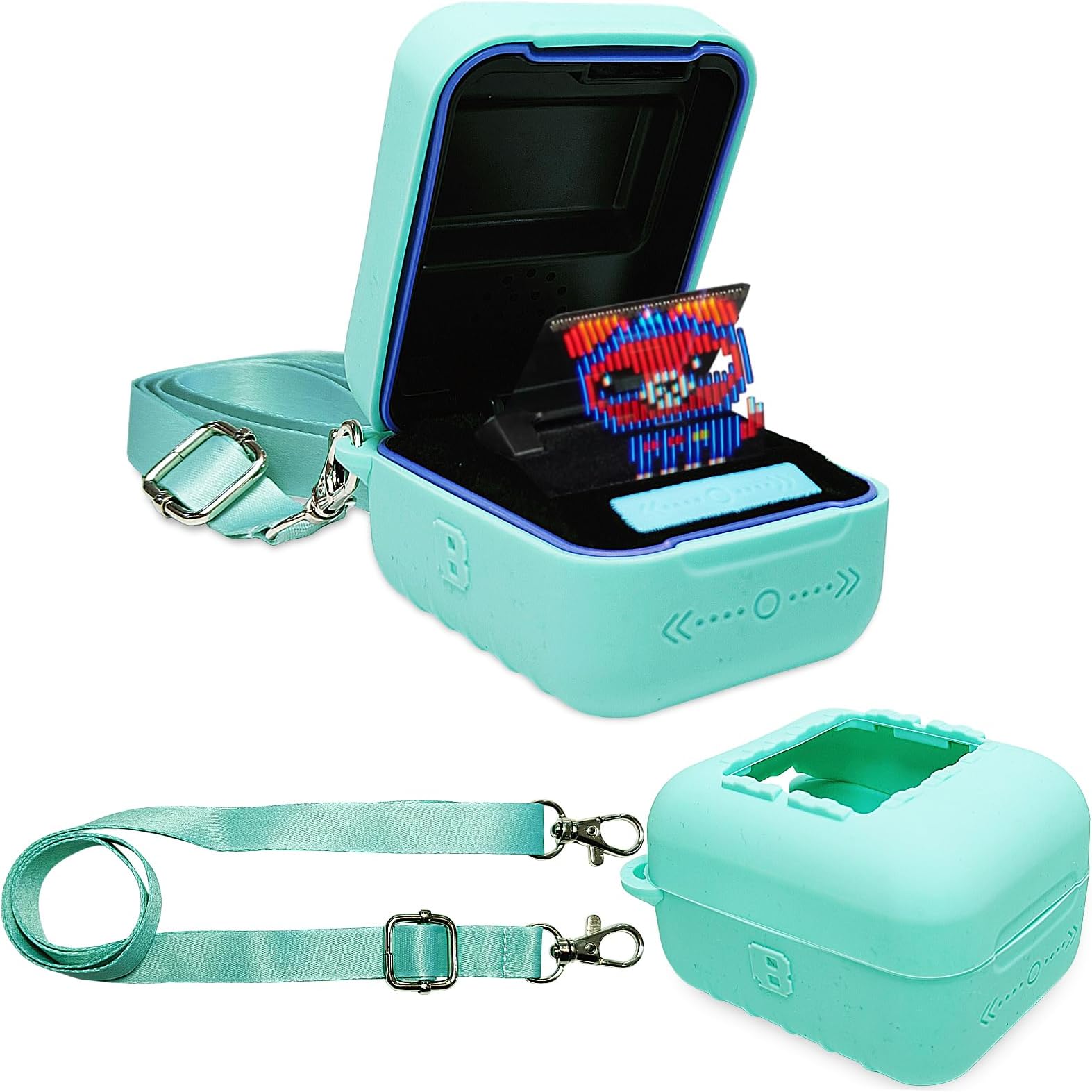 JCHPINE Silicone Case for Bitzee Interactive Toy Digital Pet and Case, Protective Skin Sleeve for Bitzee Virtual Electronic Pets Accessories (Teal)
