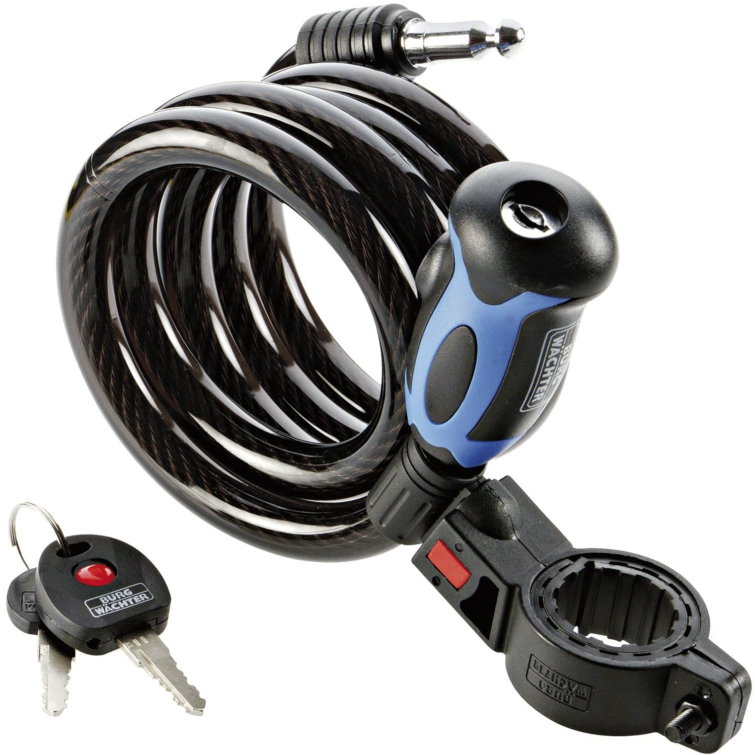 Amazon.com: BURG-WÄCHTER Spiral Cable Lock with Lighted Keys, incl