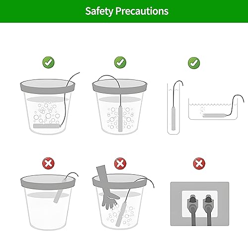 Miniatura 8 de GRILLME Calentador de agua de inmersión eléctrico portátil de titanio de 1500 W con controlador de temperatura inteligente, calentador de agua de