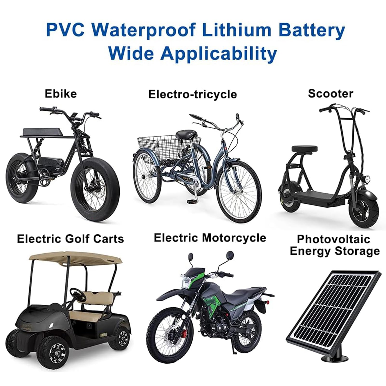 72V 20Ah E-Bike Akku Lithium-Ionen - Wasserdicht Für 1000-3300W Motoren