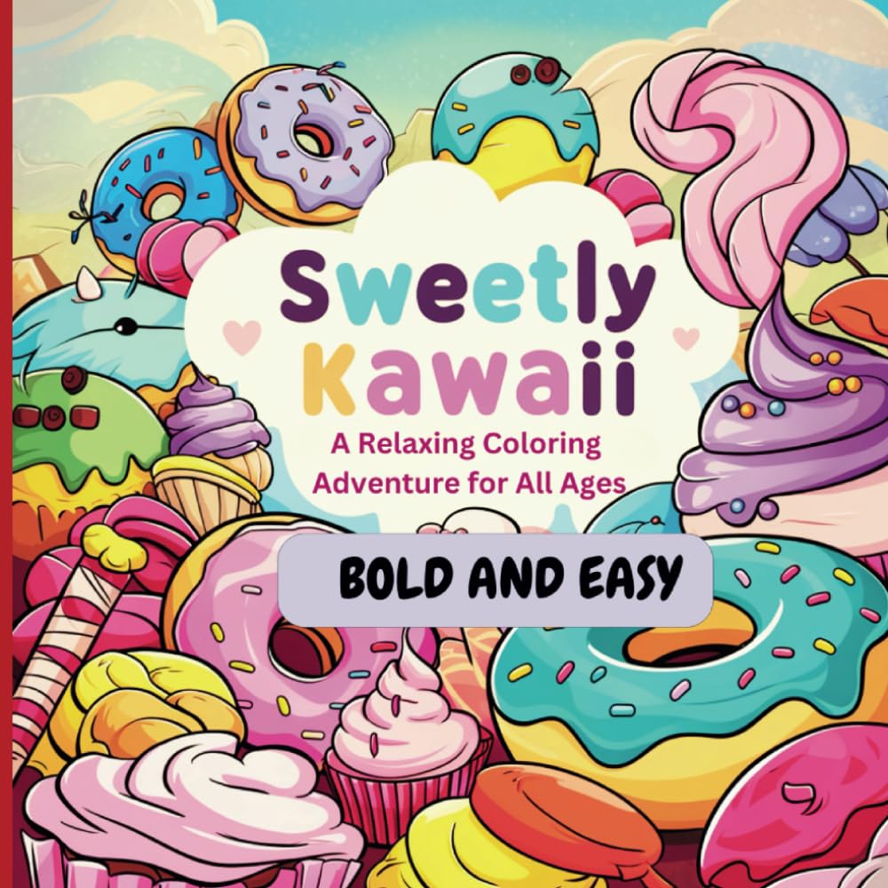 Sweetly Kawaii: A Relaxing Coloring Adventure for All Ages Bold and Eas