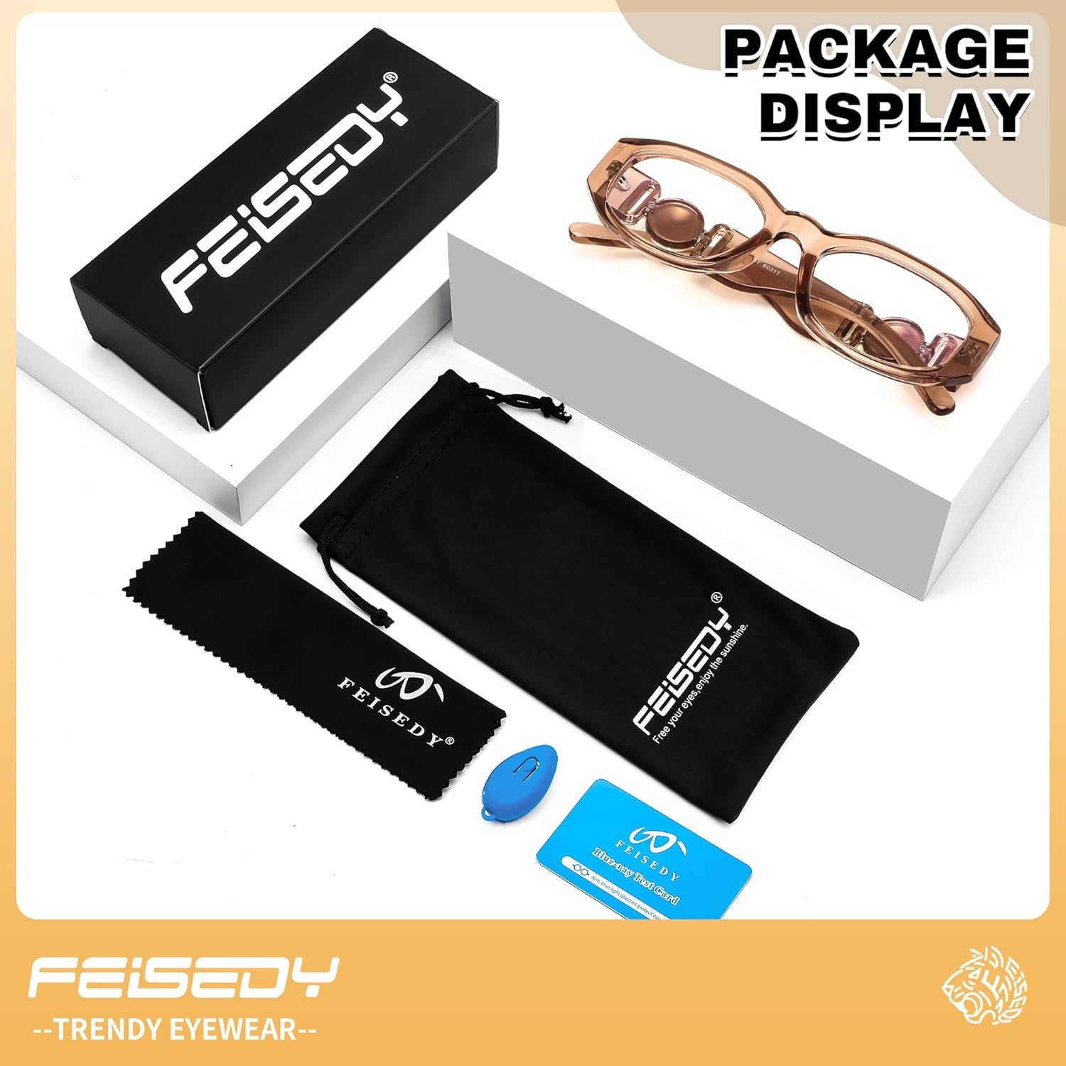 FEISEDY Trendy Blue Light Reading Glasses for Women and Men, Vintage 90s Anti-Glare Readers B0317 - Image 7