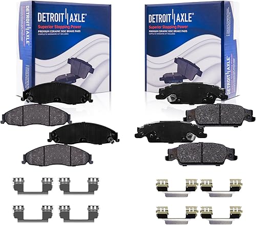 Miniatura 42 de Detroit Axle - Pastillas de freno para Chevy Trailblazer GMC Envoy Pastillas de freno de cerámica w/Hardware Buick Rainier Isuzu Ascender Olds