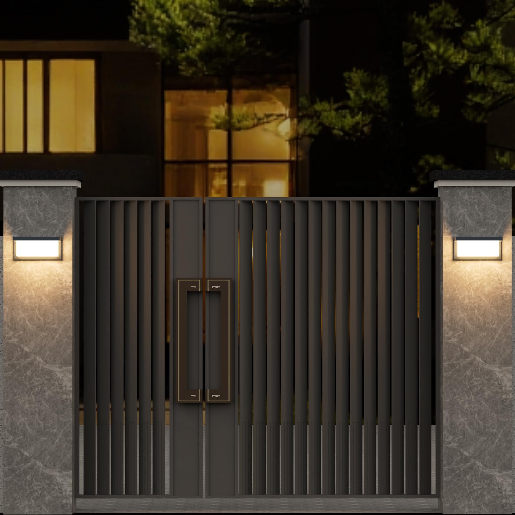 Klighten 2 apliques LED de exterior, 24W, 3000K, IP65 impermeable interior/exterior, aplique rectangular de aluminio para entrada, jardín, patio, etc., anthrazit…