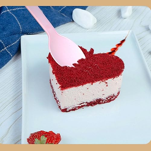 Miniatura 7 de 100 tenedores desechables de plástico duradero y ecológicos, tenedores y cucharas 2 en 1, ideales para almuerzos escolares, pícnics o restaurantes y