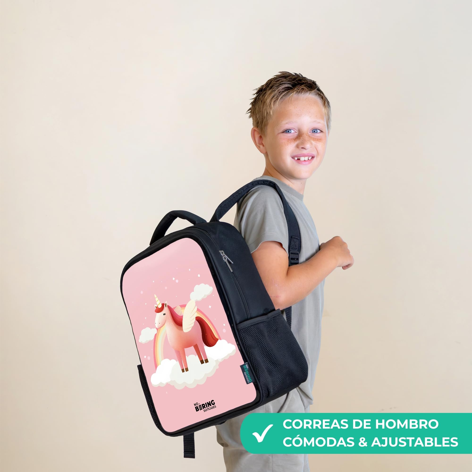 NoBoringSuitcases© Zaino Per Bambini Bambina Nero Piccolo | 8L - Zainetto La Scuola Zaini Scolastici Rosa Ragazze Colorato Asilo Bimbo Leggero