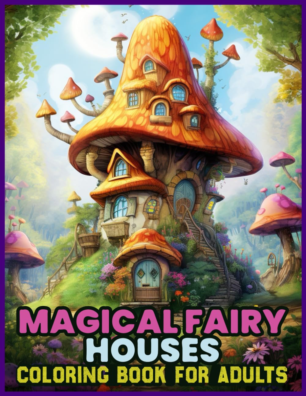 Magical Fairy Houses Coloring Book for adults: Whimsical Fairy Abodes for the Creative Soul