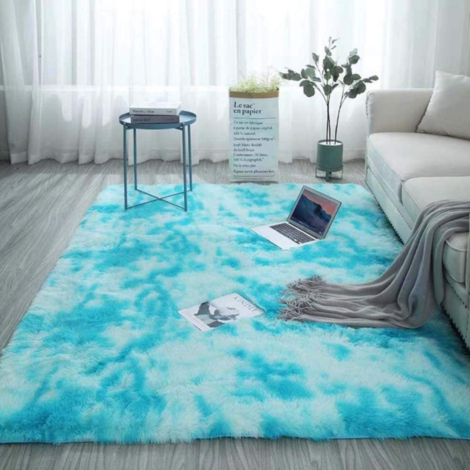 Tapis Moelleux et Doux 100x200cm, Grand Tapis en Fausse Fourrure Duveteuse, idéal pour Le Salon, la Chambre d'enfant et la décoration intérieure.