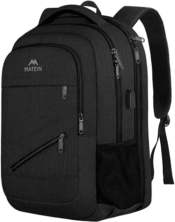 Amazon.com: Matein Mochila de viaje de negocios, mochila de trabajo  extragrande con puerto de carga USB y compartimento para laptop, resistente  al agua, para hombres y mujeres, se adapta a portátiles de