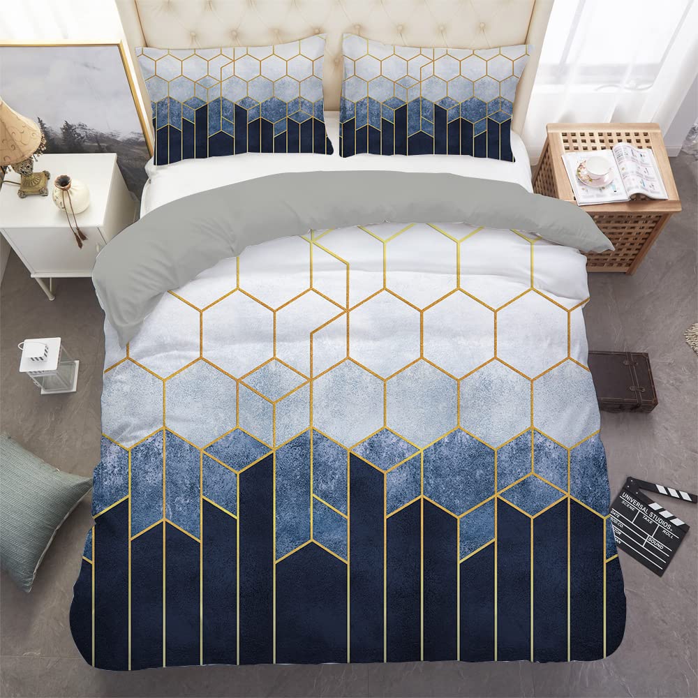 Housse de couette microfibre géométrique pour sublimer votre lit double adulte 220x240