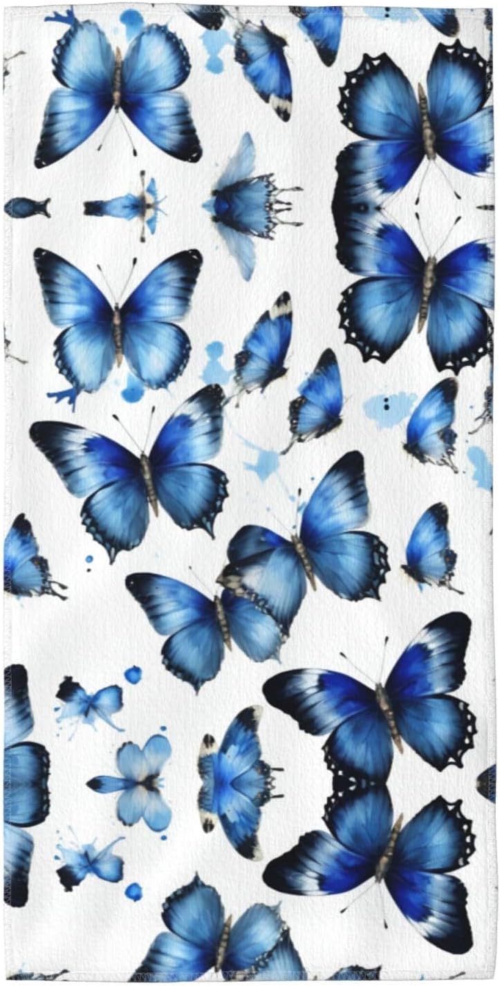 Beautiful Butterfly Print Hand Towels for Kitchen, Decorative Bathroom Towels Decor Farmhouse Cute for Men Women Gifts