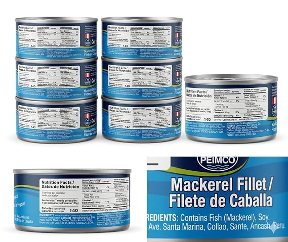Campomar Mackerel Fillet in Vegetable Oil, Product of Peru, 5.3 oz, Pack of 8 Cans