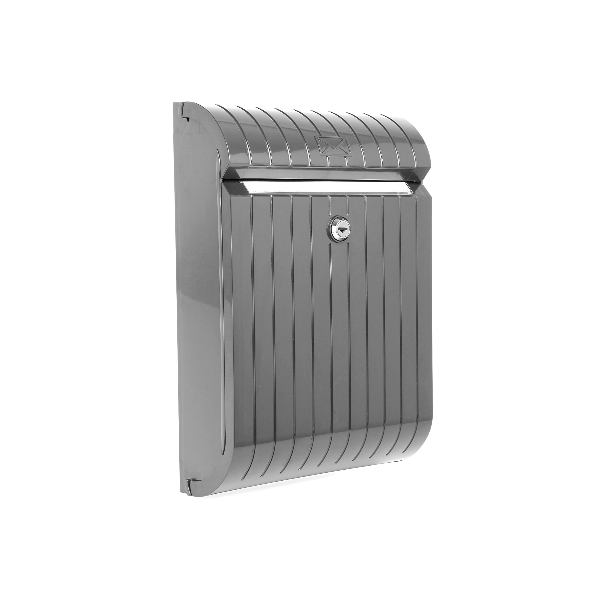 Tatay 0044009 Buzón Pequeño de Exterior de Gran Resistencia y Durabilidad plástico abs, Gris, 25,2 x 11,0 x 37,7 cm