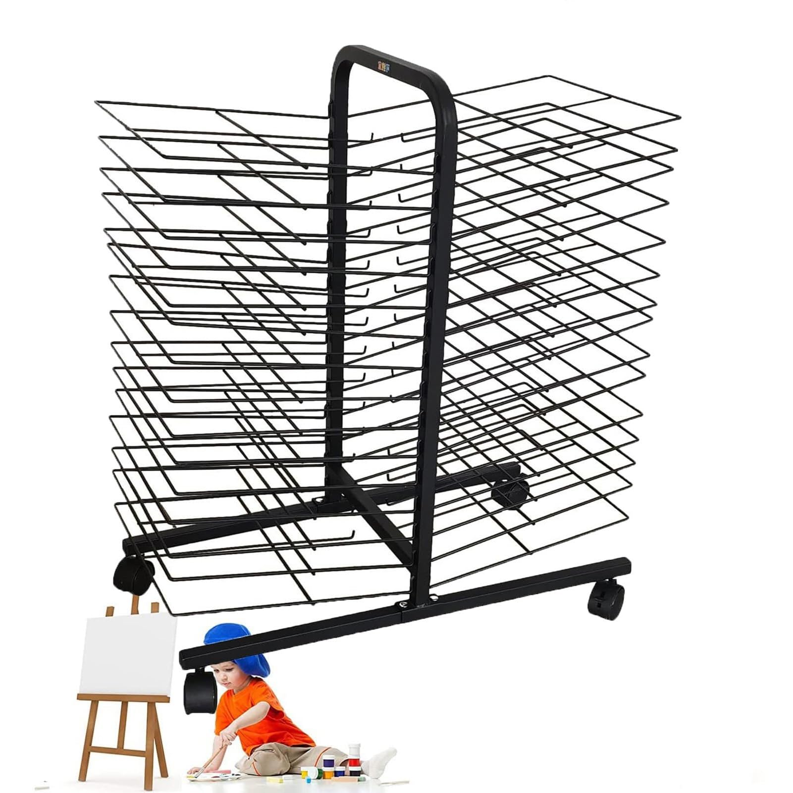 Aioneer Sided Wire Drying Shelf - Mobile Paint Drying Rack, Stackable Metal Paint Drying Rack, Back To Back Double Sided Removable Shelves, Efficient And Organized Drying Rack Art For St