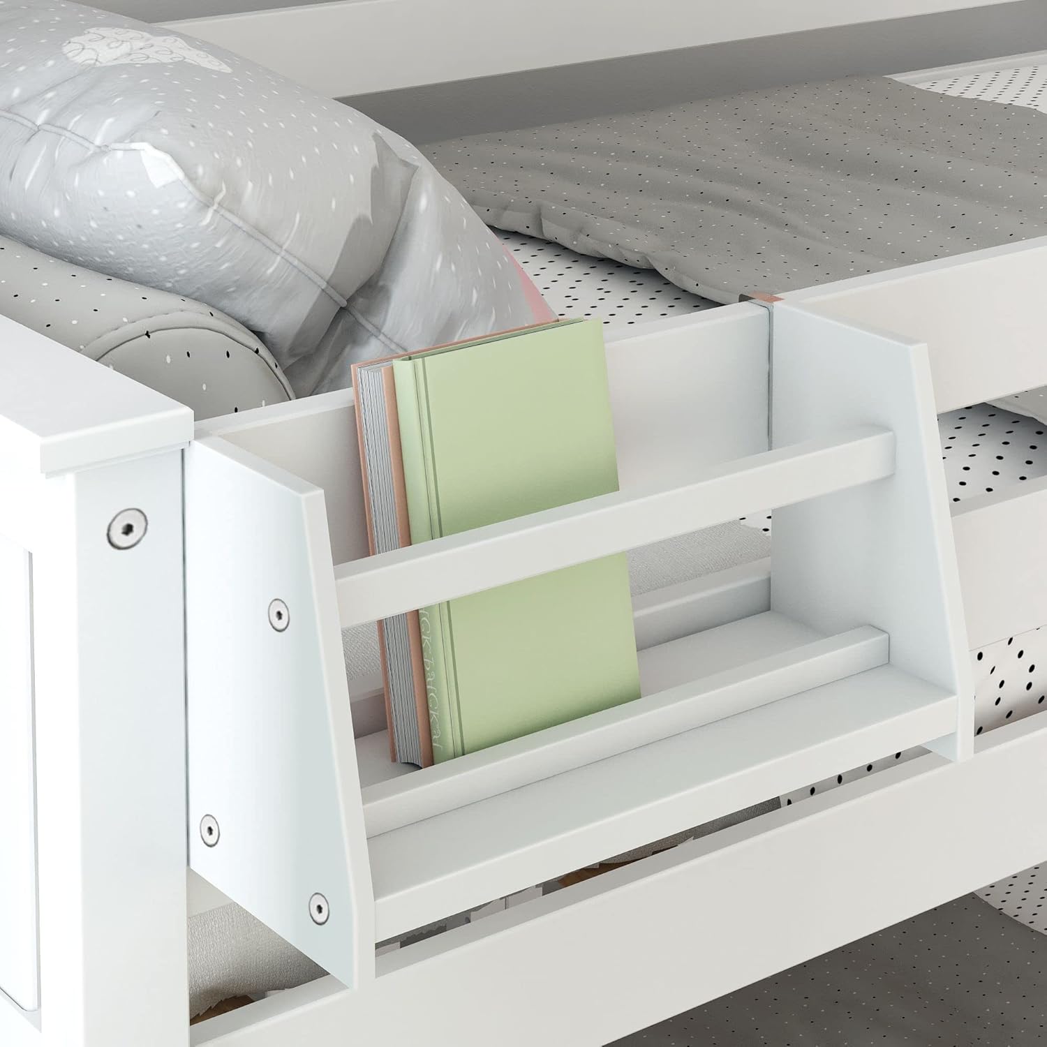 Max & Lily Wood Table Bedside Tray, White