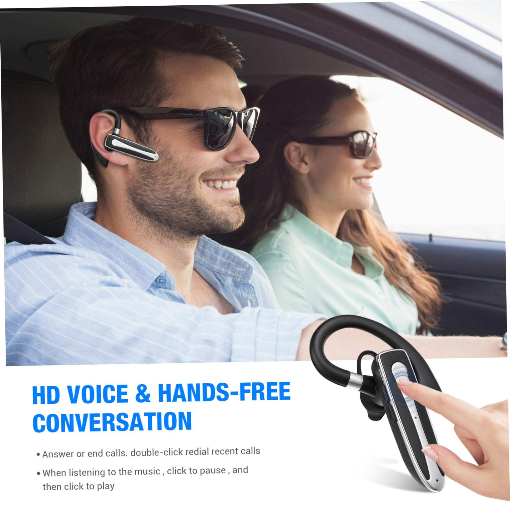 Auricolare Monoauricolare Wireless con Gancio Ergonomico, Cuffie Portatili Intrauricolari Regolabili, Custodia di Ricarica Inclusa per Sport e Chiamate a Mani Libere, Adatto