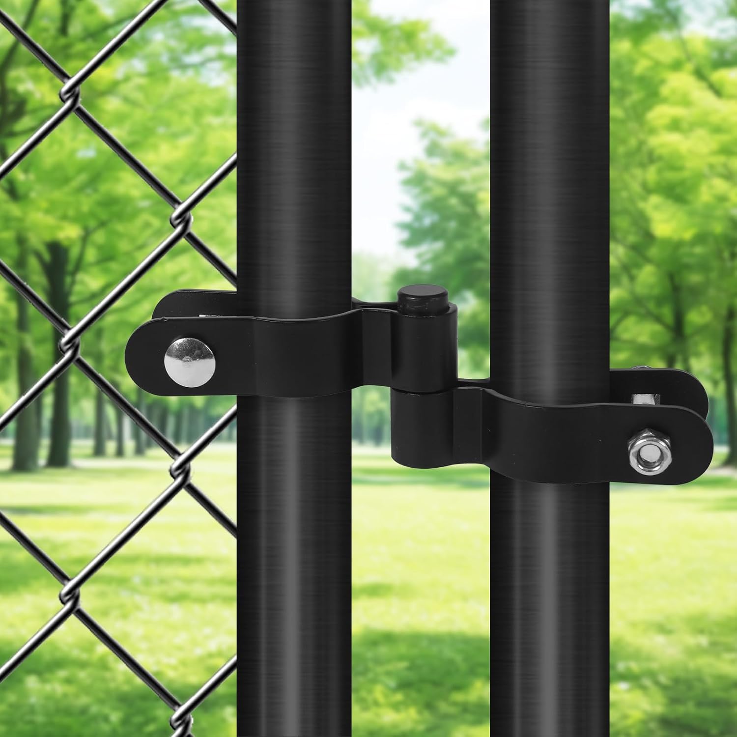 1-5/8'' Chain Link Fence Gate Post Hinge, 2 Pcs Gate Hinges with 1-5/8" Female Hinges(2 Pcs), Heavy Duty Fence Gate Frame Hinge
