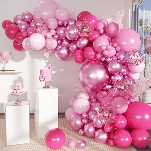 Miniatura 25 de Kit de Arco de Guirnalda de Globos Bohemios, 156 Piezas Globos Rosa Empolvado Marrón Pastel Champán Dorado Blanco Metálicos para Boda Baby Shower