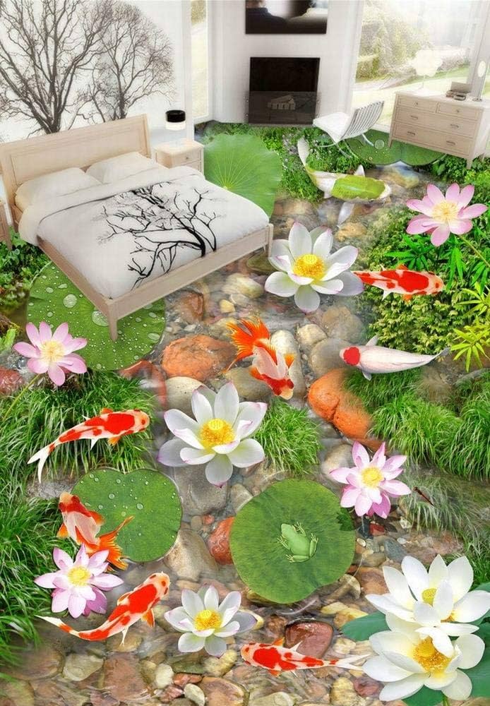 Amazon | QUDMST ウォールステッカーシールおしゃれ蓮金魚水