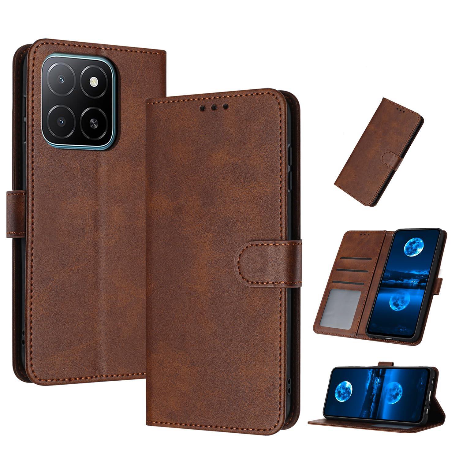 Custodia Portafoglio In PU Per Honor 600 5G – Con Chiusura Magnetica, Portacarte E Supporto Pieghevole - 4