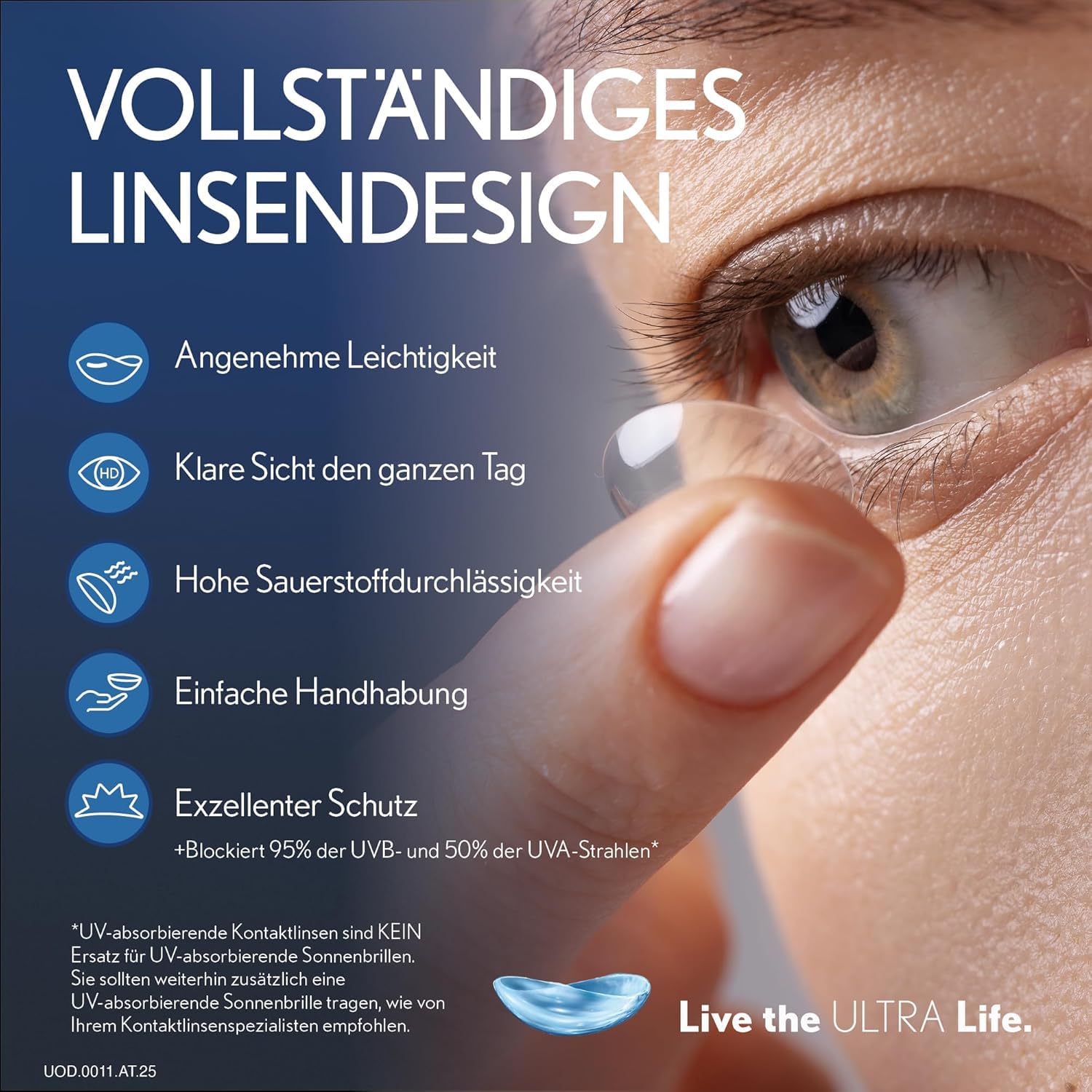 Bausch + Lomb ULTRA ONE DAY Tageslinsen | Bausch + Lomb | Sphärisch | 30 Linsen | BC 8.60 mm | DIA 14.2 | -3.75 Dioptrien