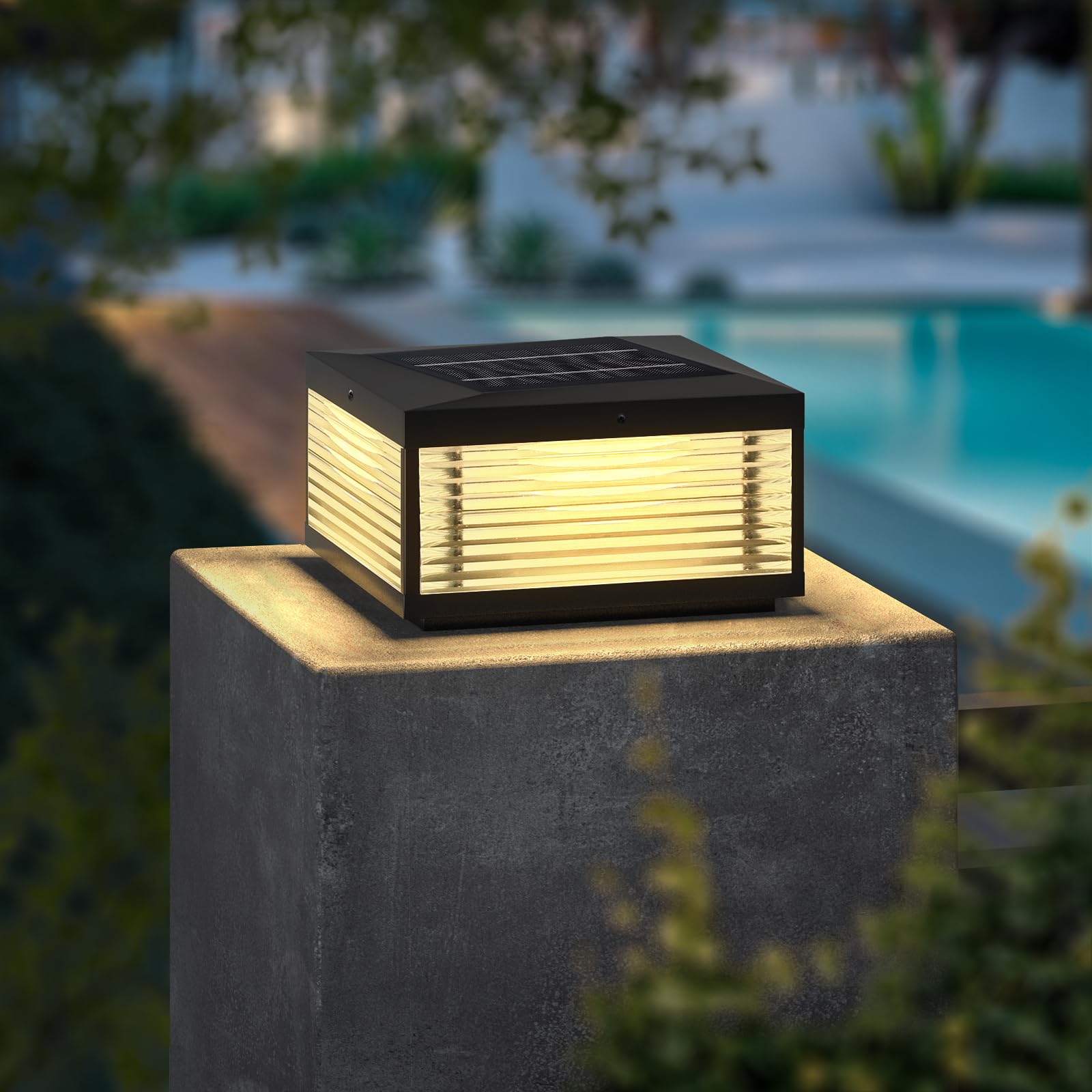 View 1 of [DAMAGED] Luxfairy Solar Post Light Black