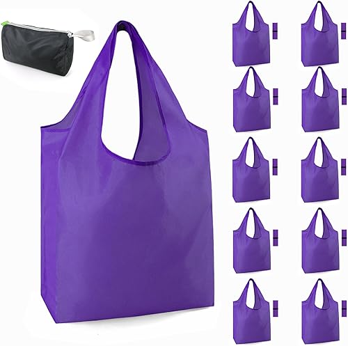 Vista 229 de BeeGreen Bolsas para comestibles, lavables a máquina, paquete de 12 bolsas extragrandes reutilizables, resistentes, plegables con banda Moss Marrs