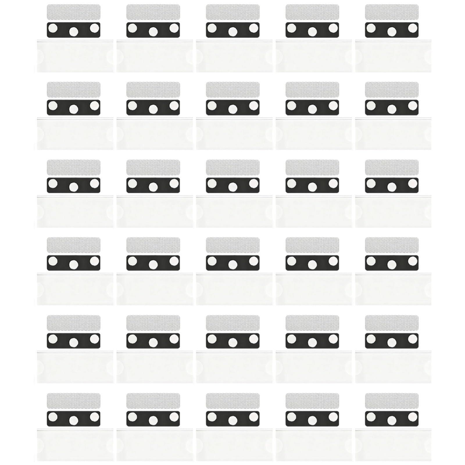 Lot de 30 badges nominatifs, porte-nom en acrylique transparent, fixation magnétique noire à 3 aimants, badge réutilisable avec étui acrylique 7,5 x 3 cm, pour bureau