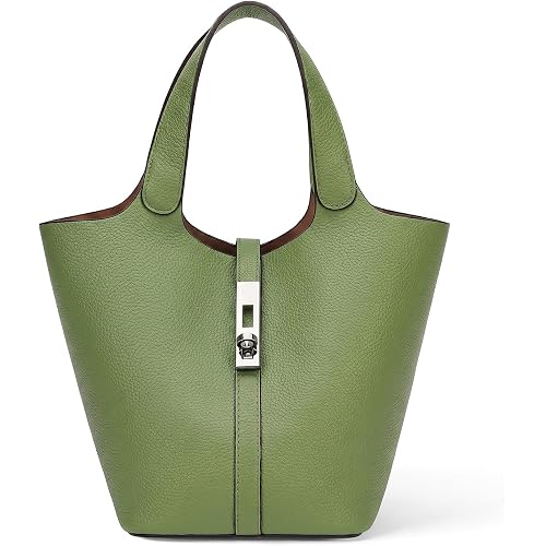 Tote Bag for Women Vegan Leather Bucket Purse for Women Top Handle Handbag Shoulder Bag with Detachable Small Purse
