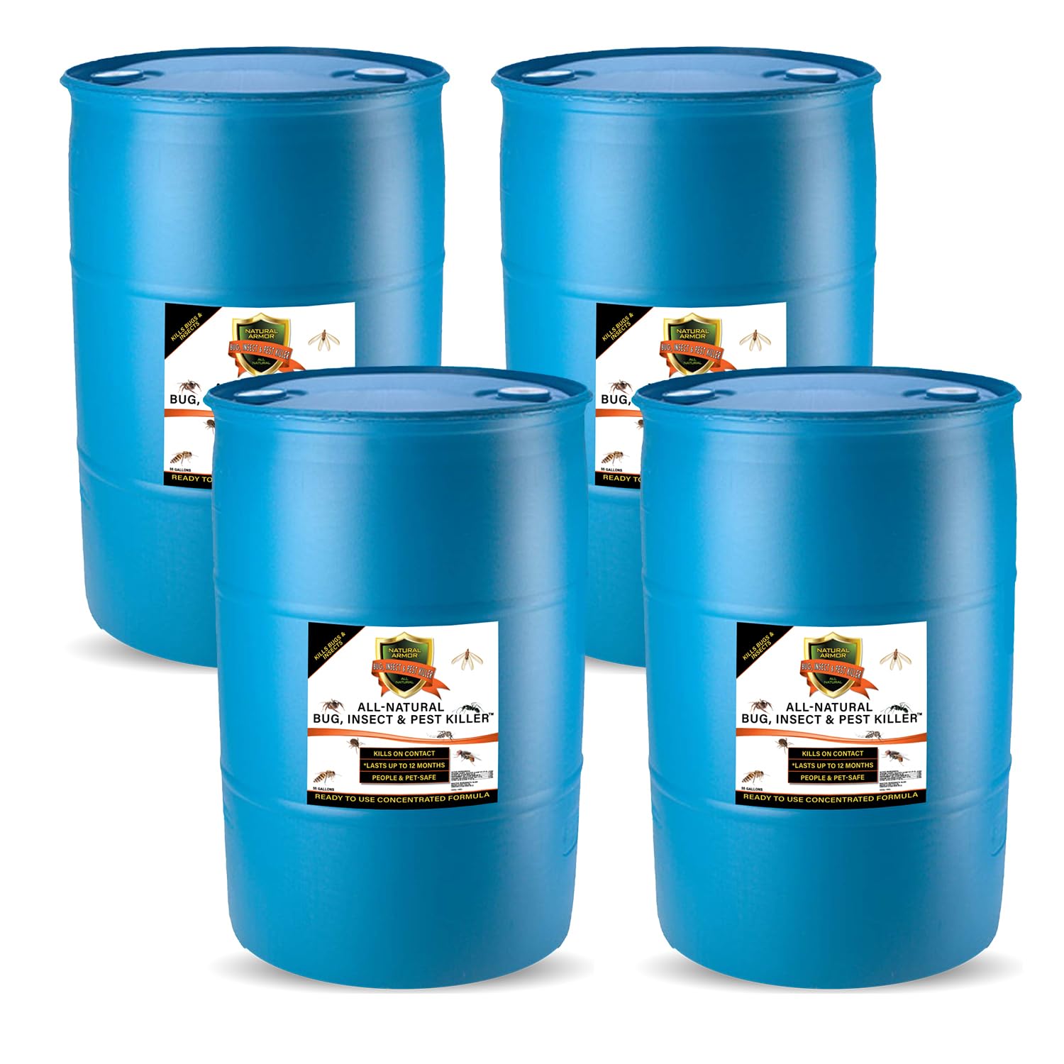 Natural Bug, Insect &amp; Pest Killer &amp; Control, 4-55 Gallon Drums