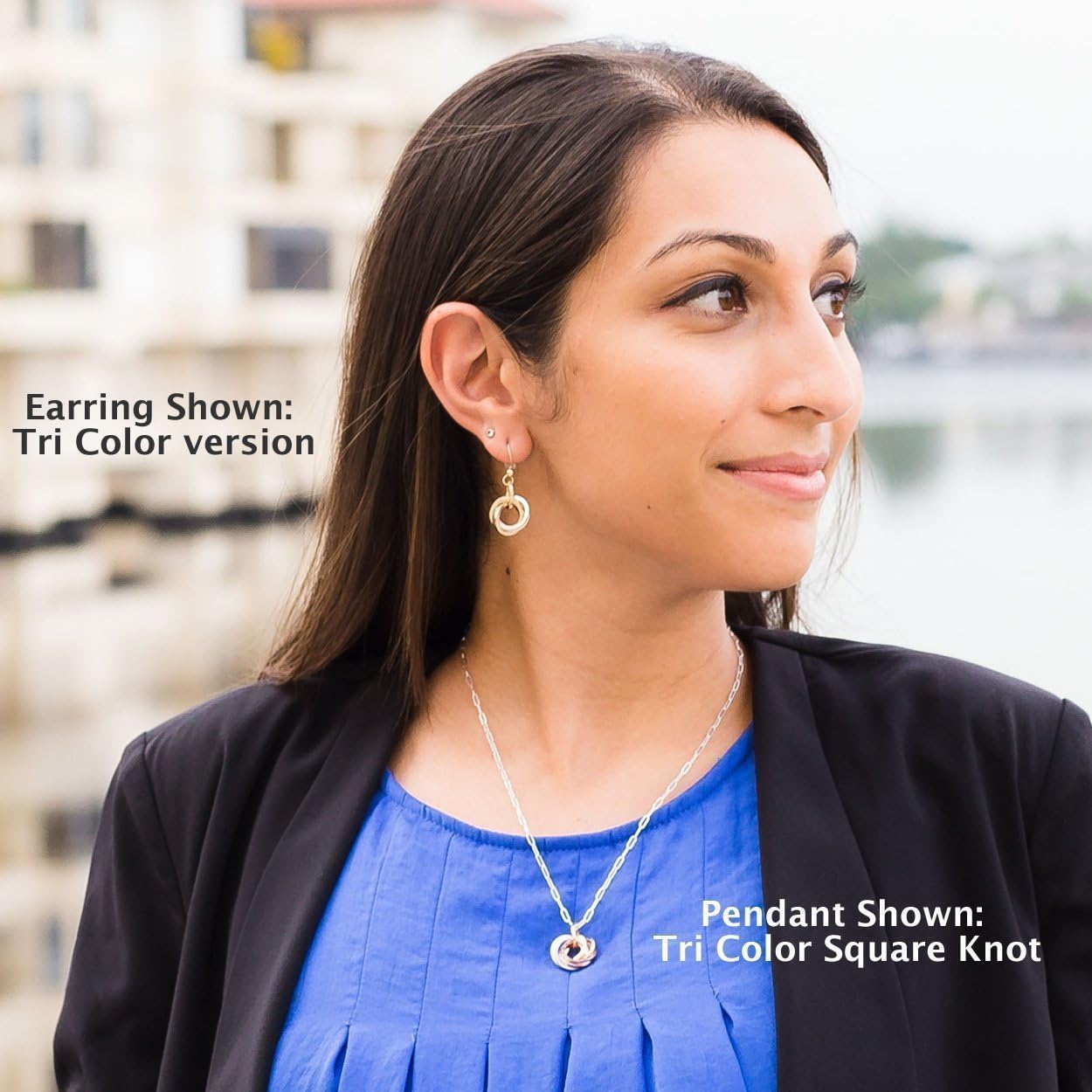 Tahmi Sterling Silver 925 Chunky Love Knot Pendant Necklace for Women | Modern Everyday Circle Pendant with Silver Chain | Statement Jewelry Gift for Her, 18-20" - Image 2