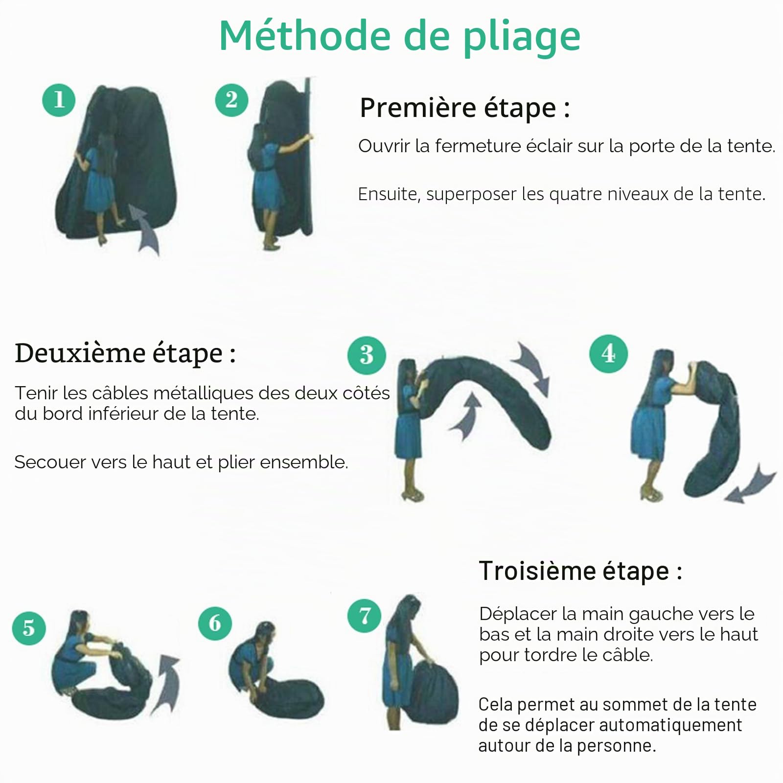 HOMASIS Tente de Douche Pop-up, Tente de Toilette et Changement, Cabine de Douche d'Intimité avec Sac de Transport Portable l'Extérieur, pour Camping et Plage, 120 x 120 x 190 cm