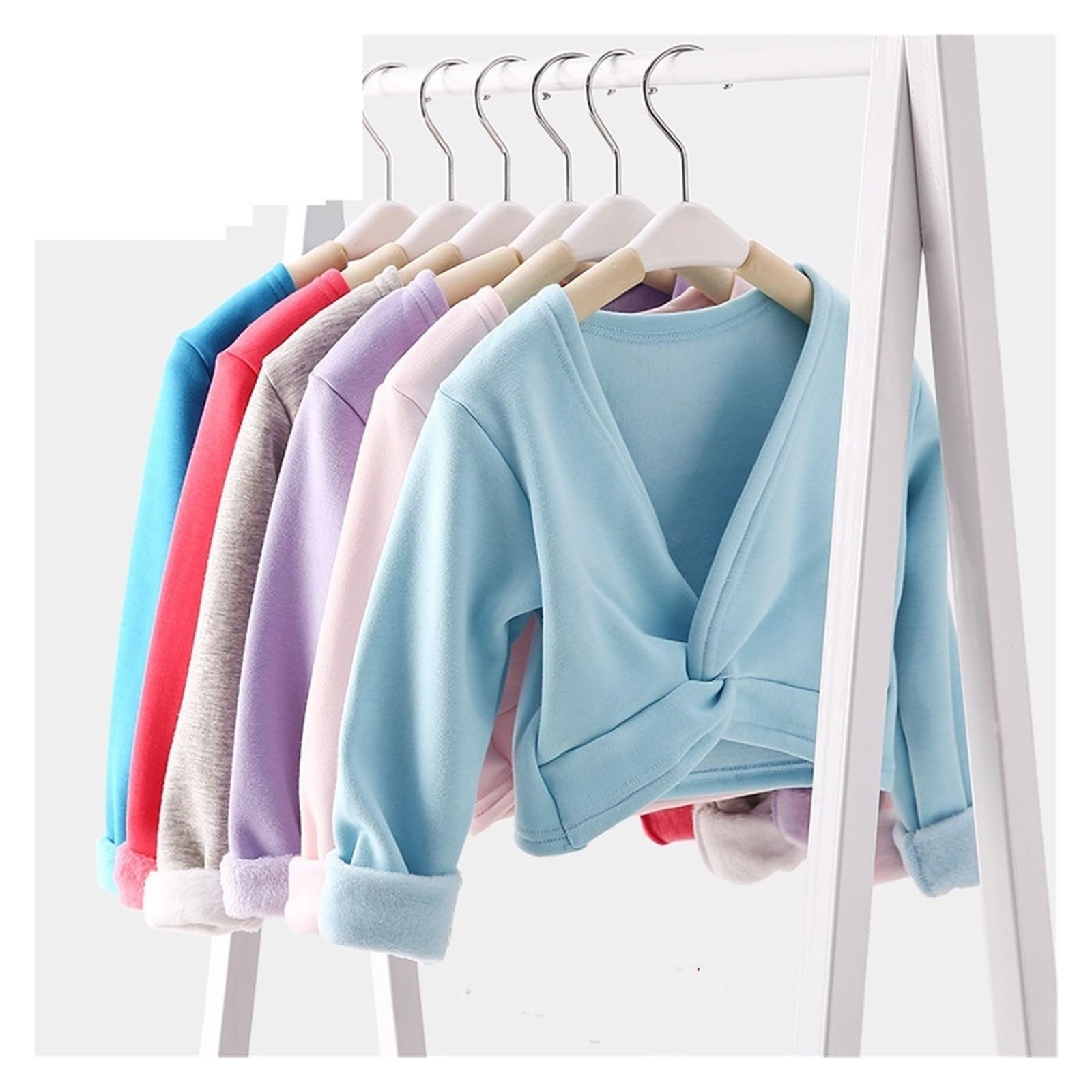 Wickeloberteil Damen Samt Innere Mädchen Ballett Wrap Tops Kinder Langarm Tanz Pullover Warm Up Dicken Winter Fleece Mantel Tänzerin Baumwolle Strickjacke Achselzucken