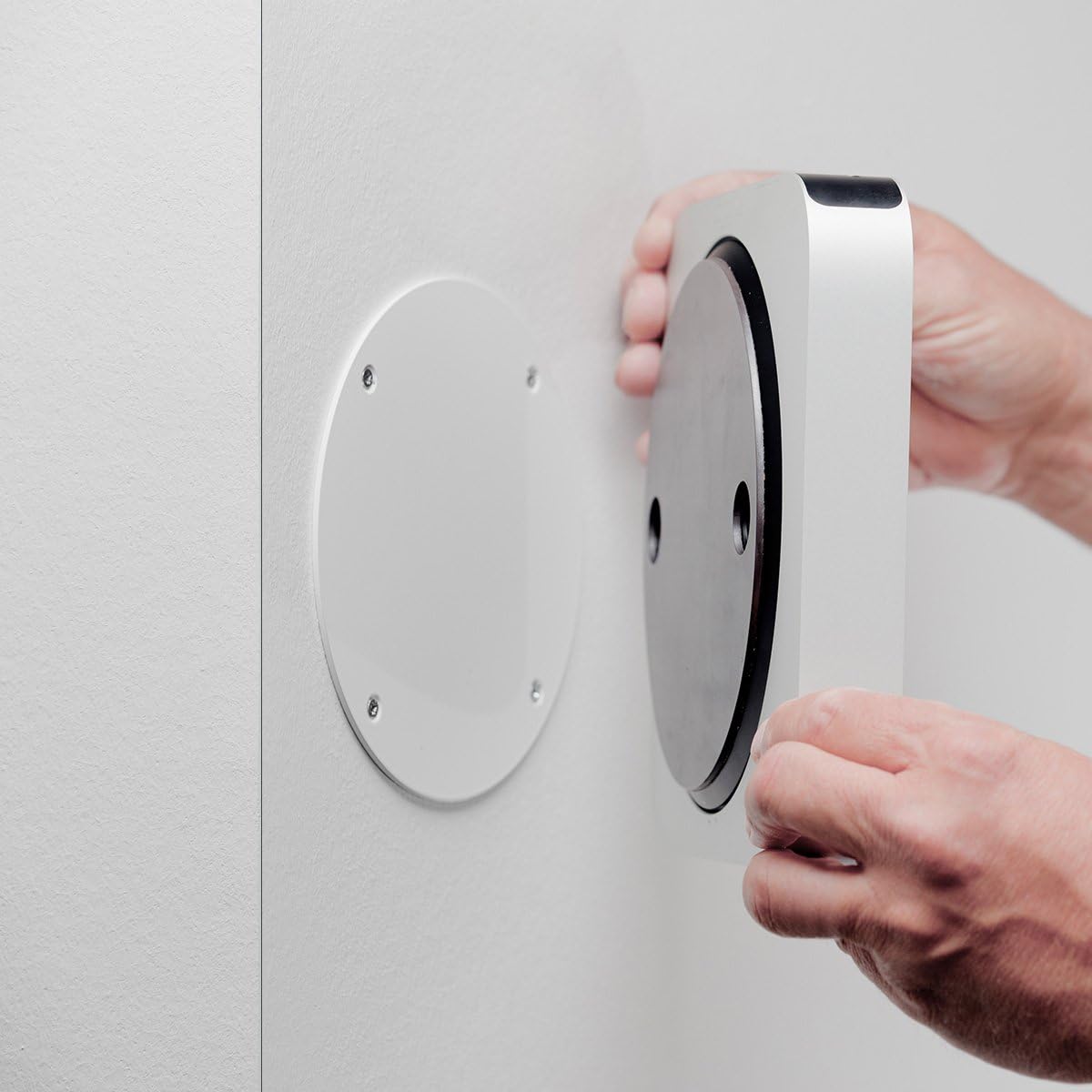 LeMik Clean and Cool Wall Mount System for Apple Mac Mini. Fits Perfectly on the Wall, and gives your device an elegantly look.