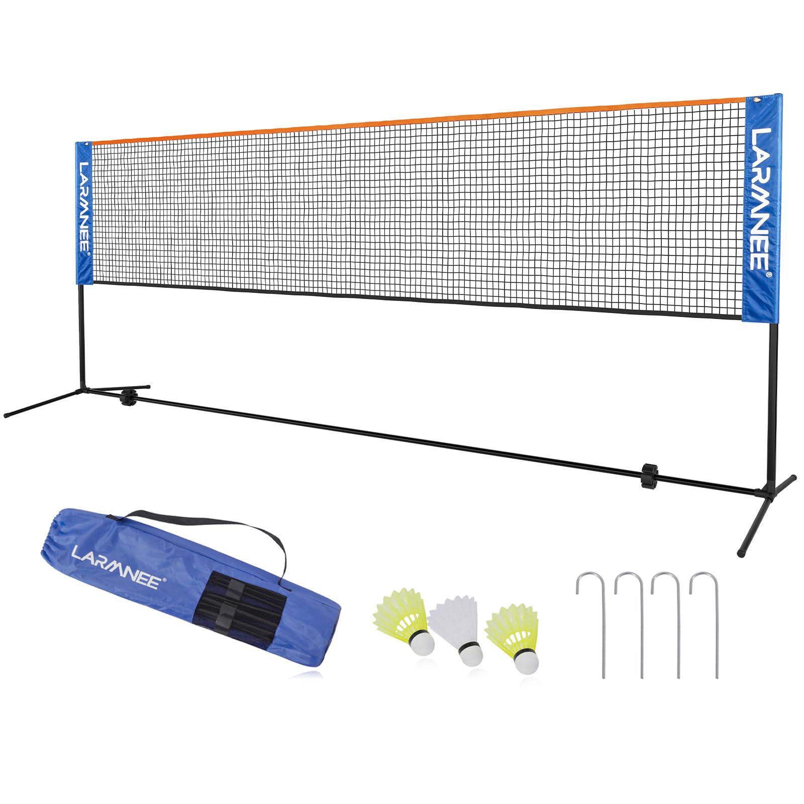 LARMNEE Red de Bádminton, Red de Tenis, Red Deportiva Portátil, Red de Bádminton Plegable, Ajustable en Tres Niveles, Juego de Rede de Entrenamiento para Exteriores Que Incluye Red — view 14