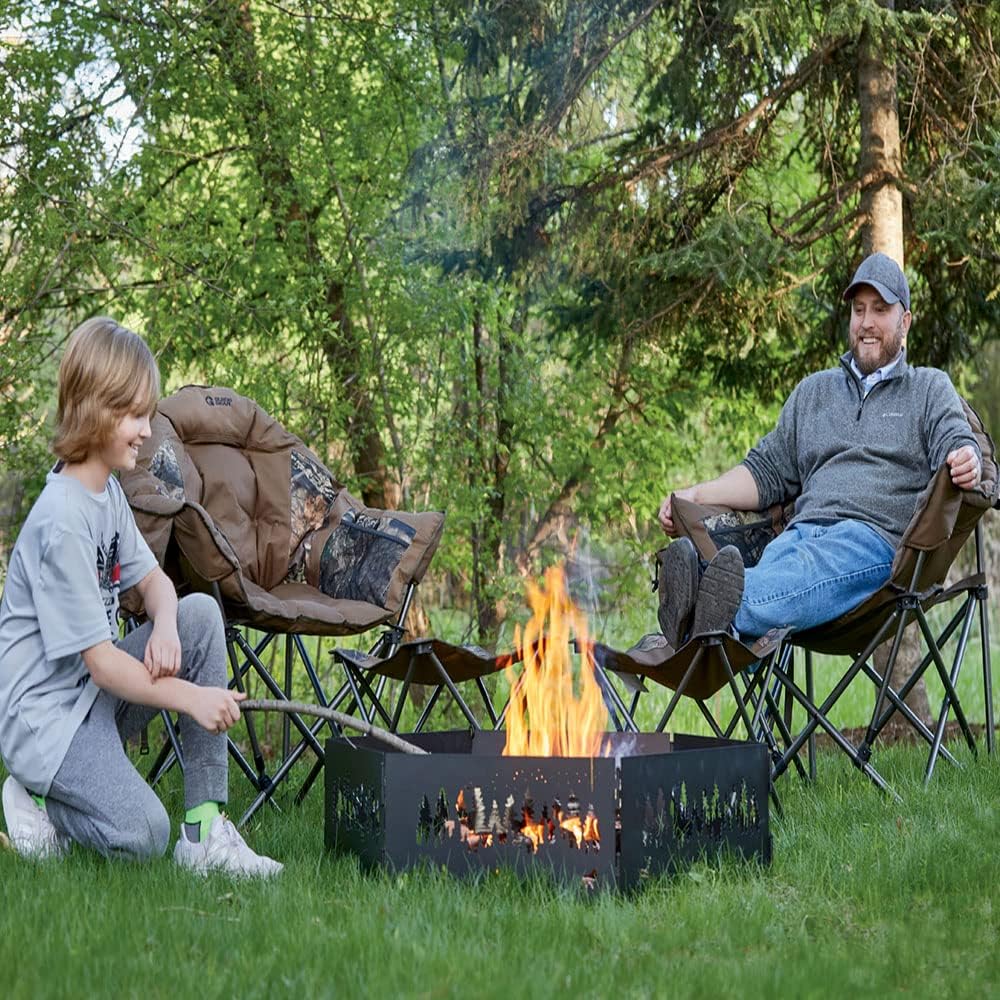 Guide Gear Club Camping Chair with Foot Rest, Oversized, Folding, Portable Chairs with Padded Seats, 500-lb. Capacity : Sports & Outdoors