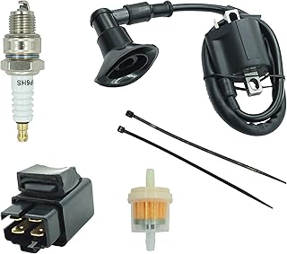 Ignition Coil Fit for Polaris Scrambler 50 90 with Starter Relay Solenoid and Spark Plug,for Polaris Sportsman 90, Predator 50 90 ATV Parts 2001-2006