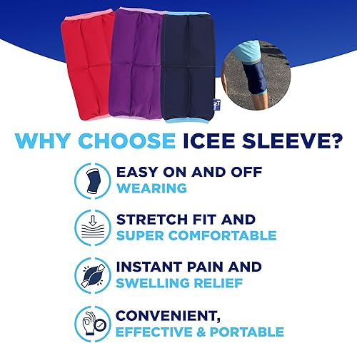 Miniatura 3 de IceeNOW - Manga de hielo, paquete de frío y calor, para rodilla, cuádruple y bíceps, terapias de frío y calor, mangas ICEE para recuperación después