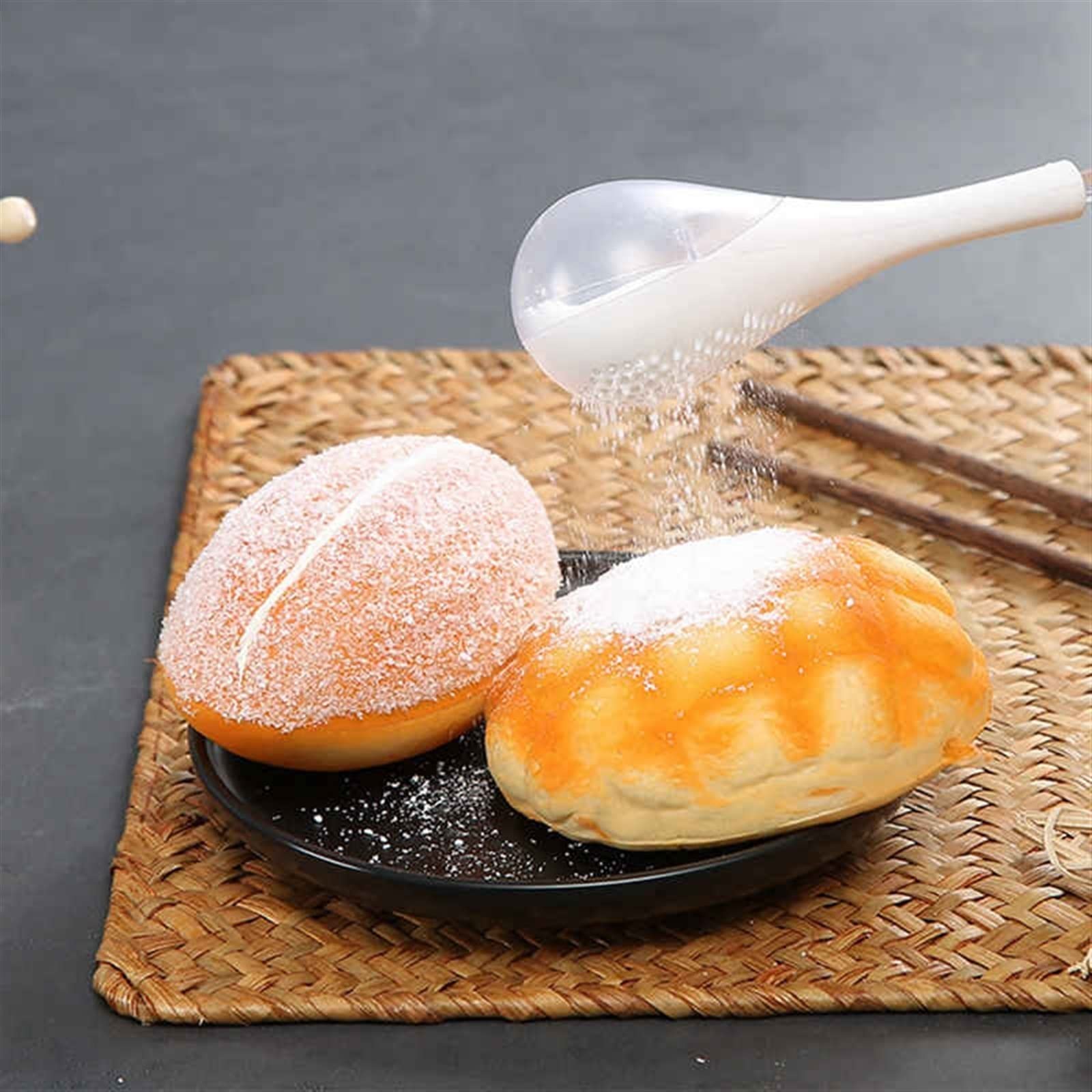 Mehl, Sieb, Staublöffel, Mehlsieb, Staubtuch, Backwerkzeug, Sieb, Kakaopulver, Matcha-Pulver, Dessert, Puderzucker, Sieb